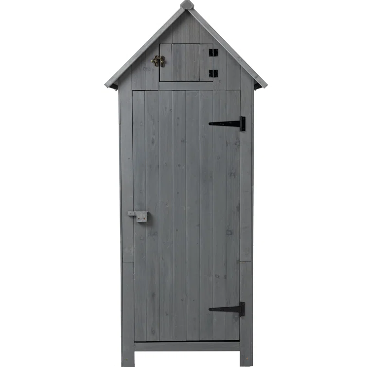 Hader 2.5 ft. W x 1.7 ft. Solid Wood Vertica Tool Shed Outdoor Tool Shed Garden Shed