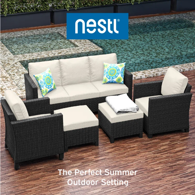 5 - Person Outdoor Seating Group with Cushions