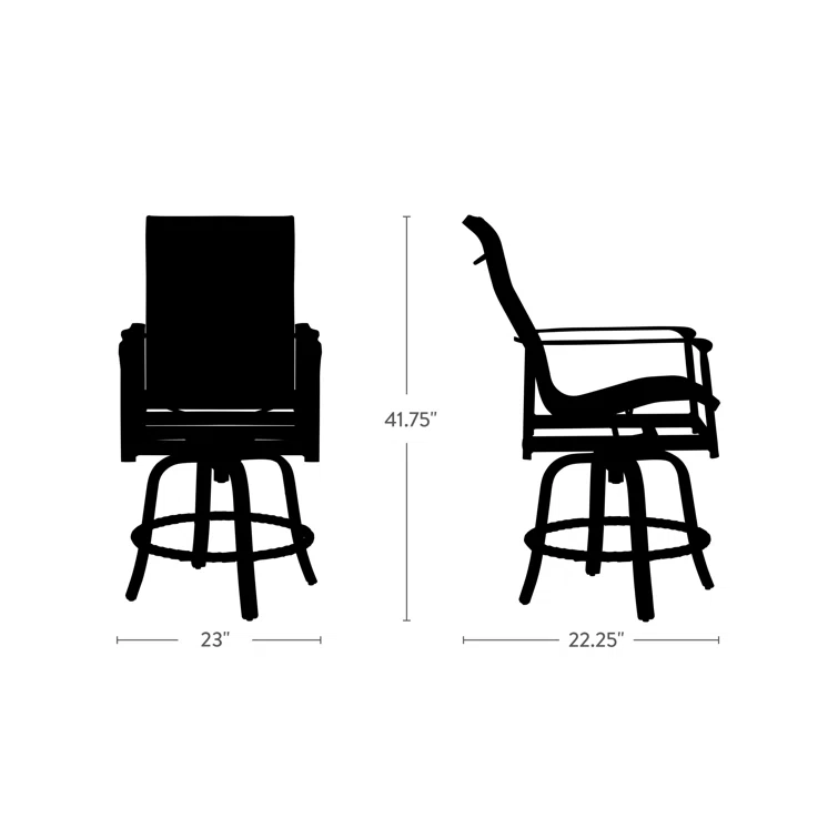 Aspen Sling 5 Piece Balcony Set with 4 Swivel Balcony Stools and Merge Balcony Table