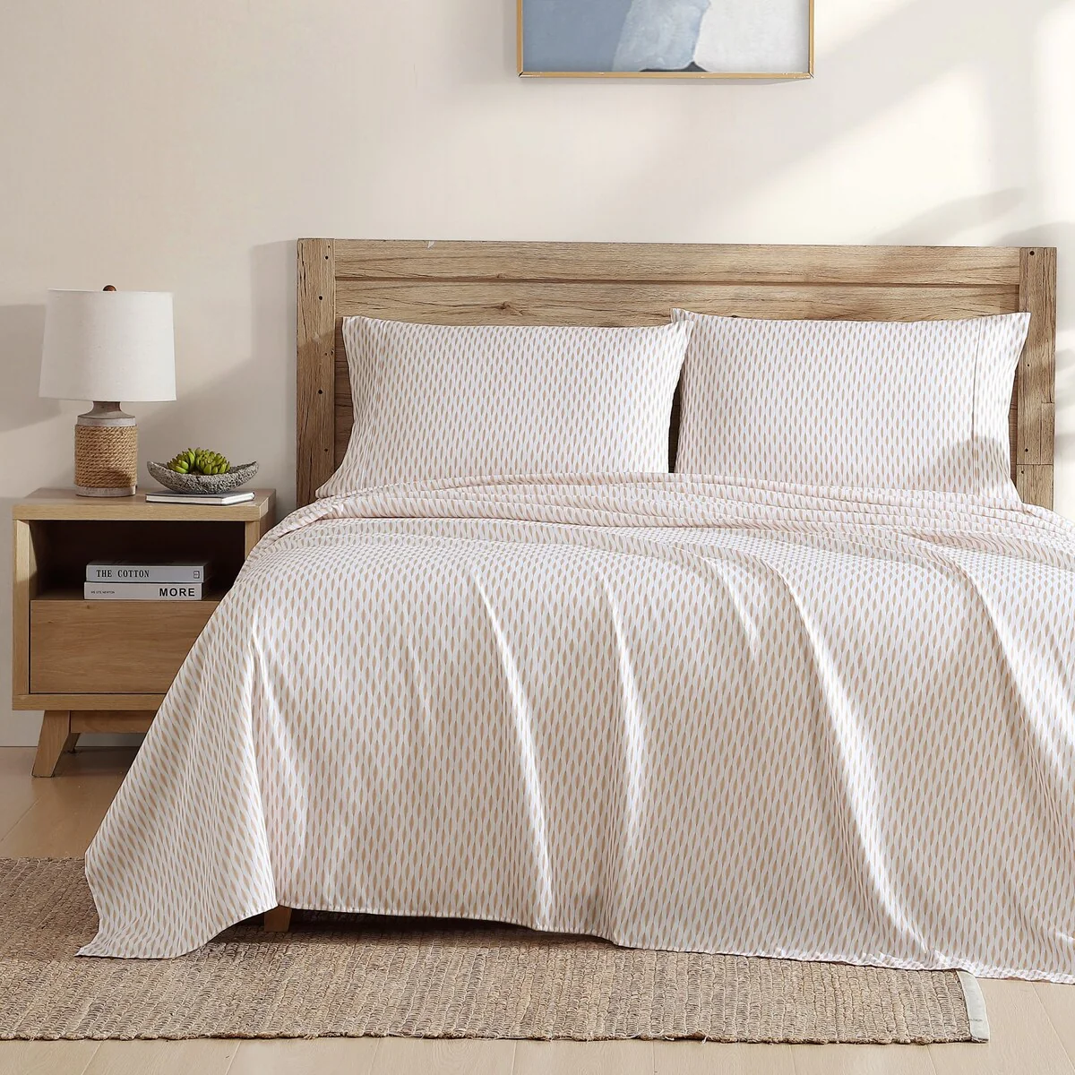 Sanctuary Home 4-Piece Printed and Solid Microfiber Sheet Set