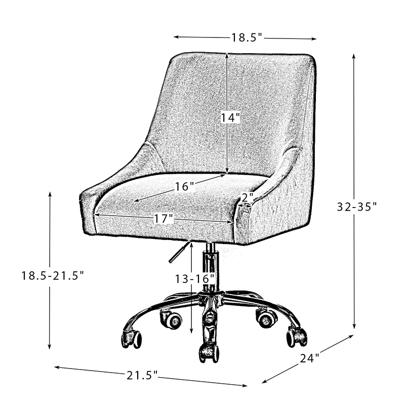 Holly Velvet Office Chair