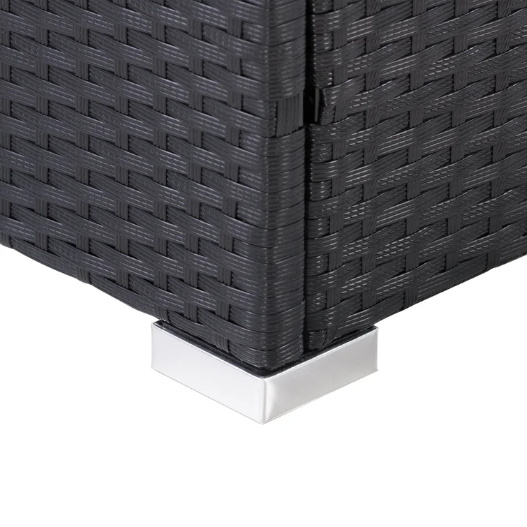 CorLiving 46'' W 81 Gallons Water Resistant Wicker Deck Box in Black