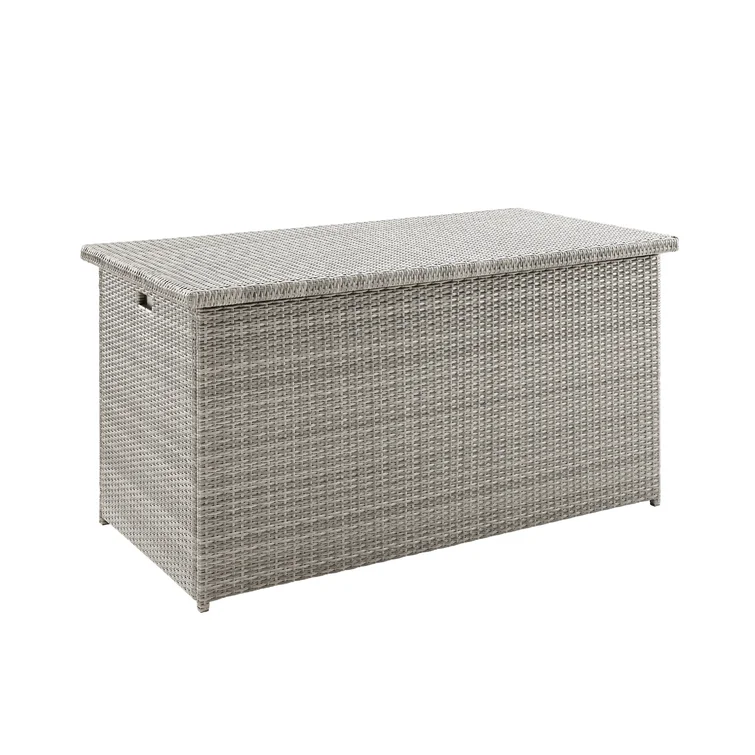 Azie Ladbrooke 196 Gallon Water Resistant Wicker / Rattan Outdoor Deck Box with Inner Aluminum Frame