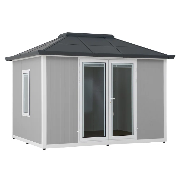 Sunjoy Outdoor Beyond shed, 10'x12.6' She Shed,Backyard Office, Multipurpose Outdoor Room, Gazebos
