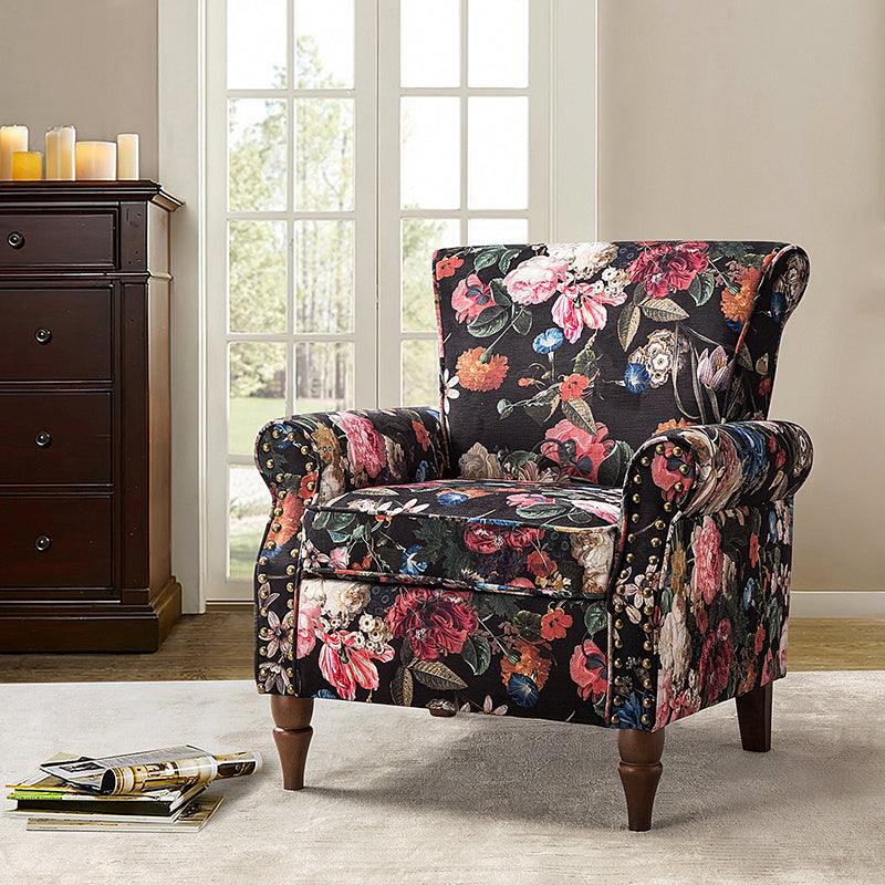 Artemisa Modern Floral Pattern Upholstered Armchair