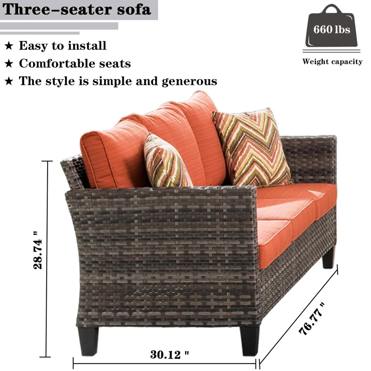 Ben 5 - Person Outdoor Seating Group with Cushions<!-- --> <!-- -->(Set of 7)