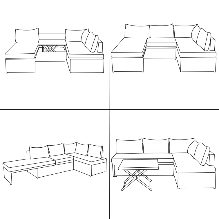 Uvala 80'' Wide 5 - Person Outdoor Seating Group with Cushions
