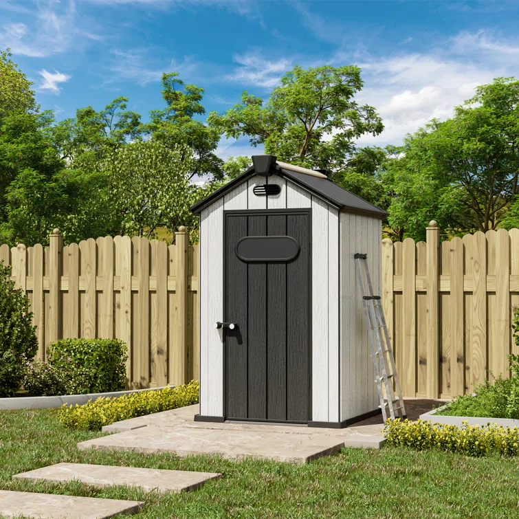 Outdoor Lockable Door & Air Vent 4 ft. W x 4 ft. D Resin Storage Shed