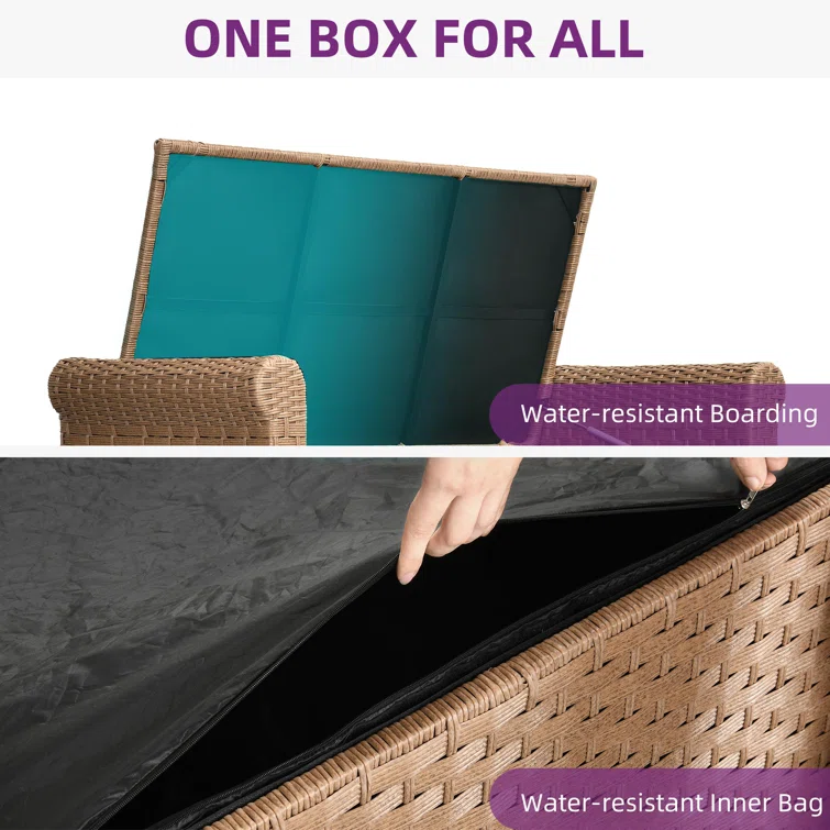 Ashely 90 Gallon Outdoor Storage Bench with Cushion
