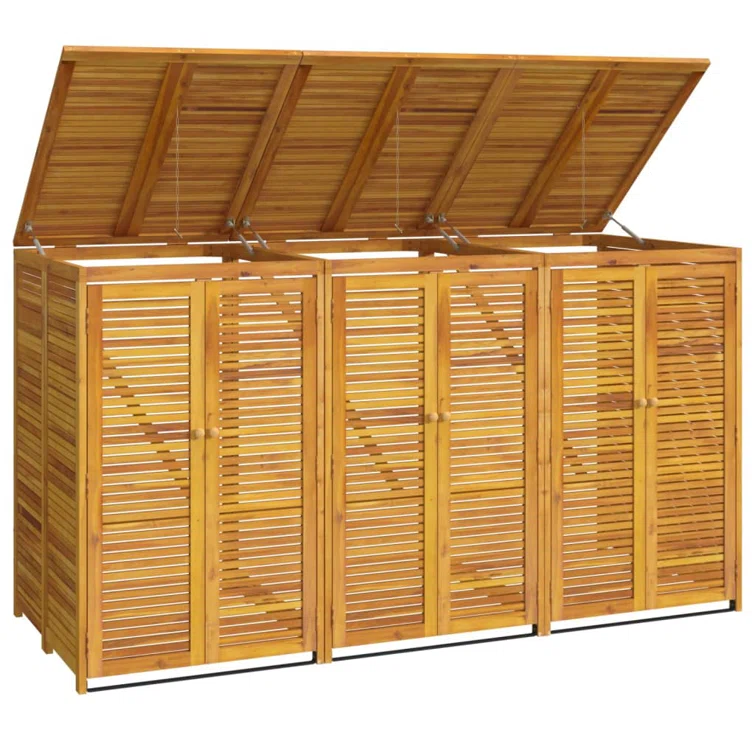 6 ft. 10 in. W x 2 ft. 11in. D Solid Wood Garbage Shed