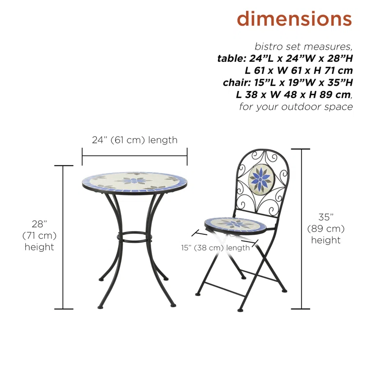 2 - Person Round Outdoor Dining Set