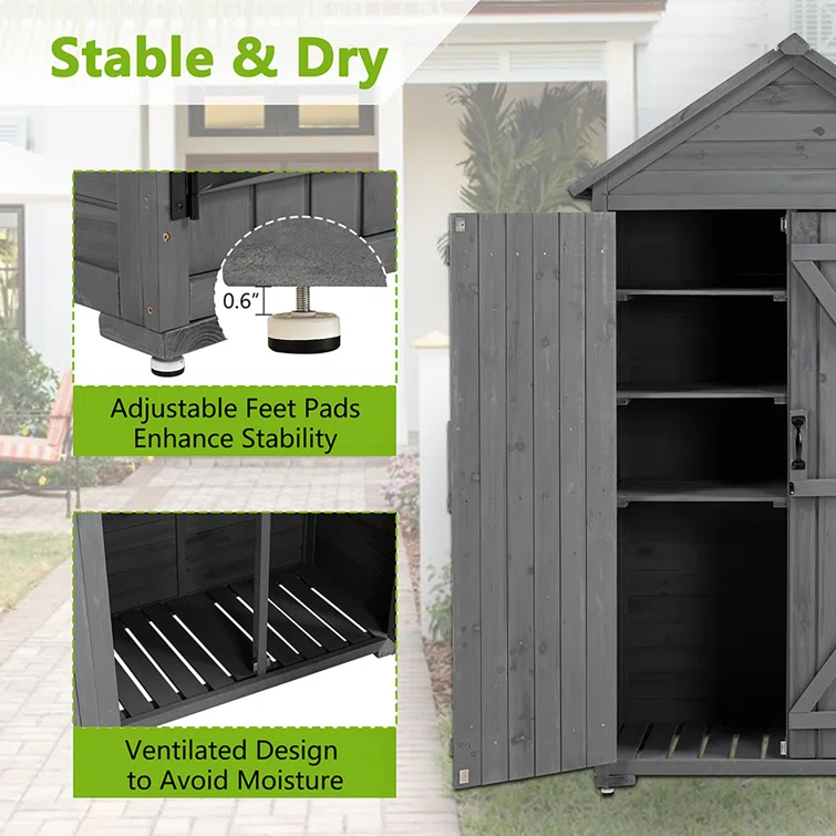 2 ft. W x 3 ft. D Tool Shed