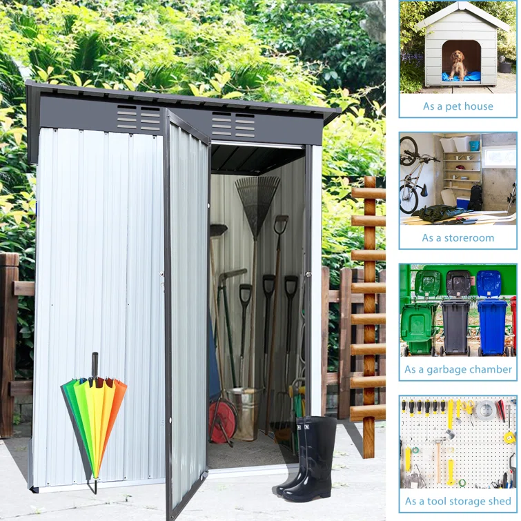 5' x 3' Outdoor Metal Storage Shed, Outdoor Storage with Single Lockable Door, Tool Shed