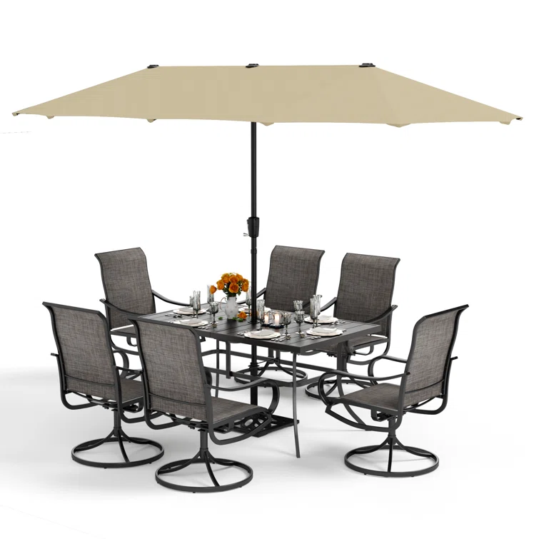 Alyah 6 - Person Rectangular Outdoor Dining Set