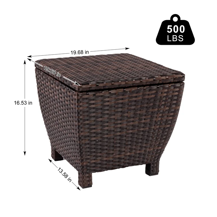 Aura Outdoor 19.68'' W 13 Gallons Wicker Deck Box