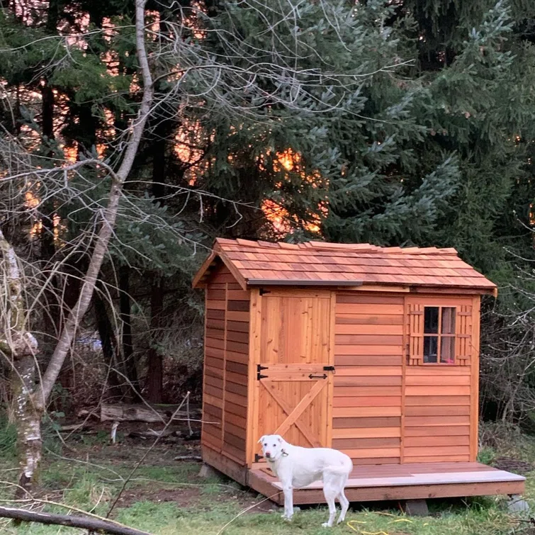 Cabana 9 ft. W x 6 ft. D Western Red Cedar Wood Traditional Storage Shed