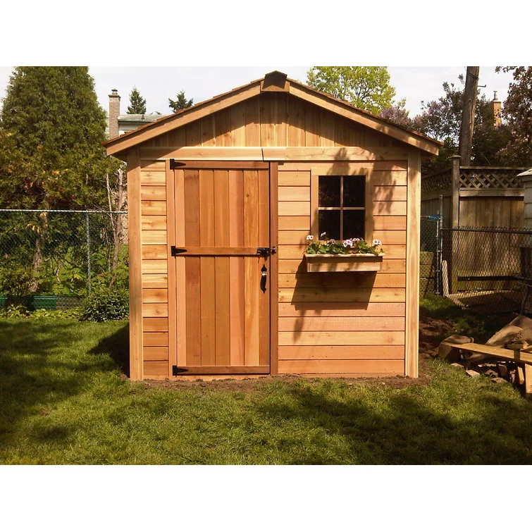 8 ft. W x 8ft. D Gardener Cedar Wood Storage Shed