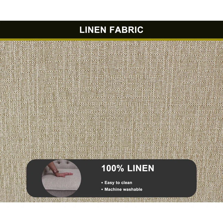 Neillsville 81" Linen Rolled Arm Chesterfield Sofa