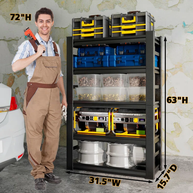 5-tier Adjustable Heavy Duty Metal Shelving Unit for Garage Pantry Shelves