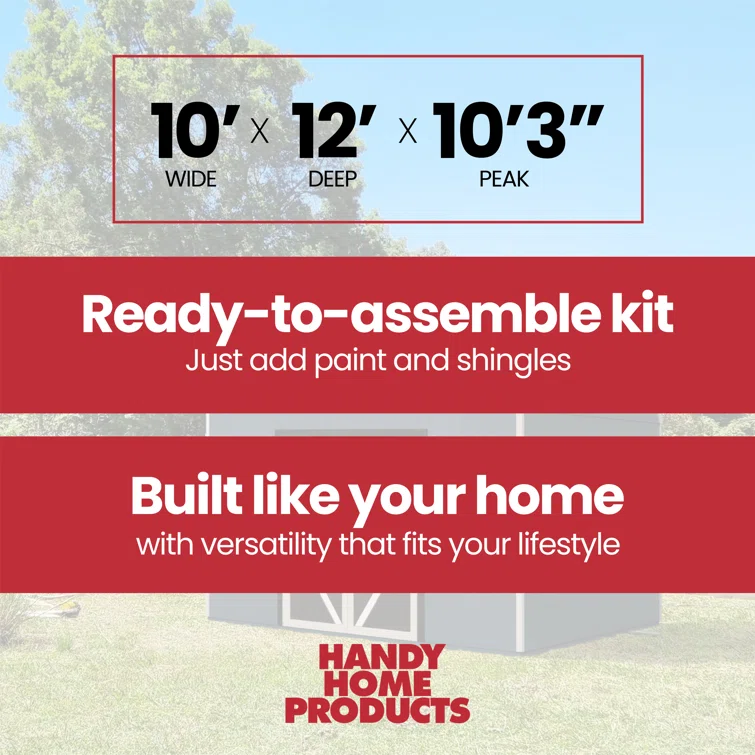 Braymore 10 ft. W x 12 ft. D Wood Storage Shed