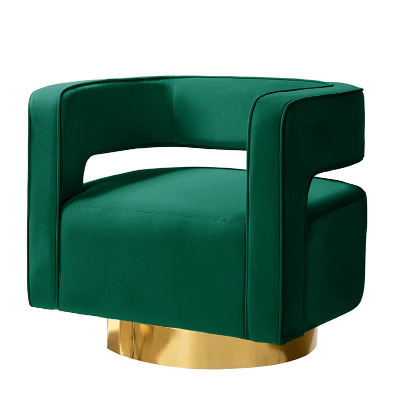 Agata Velvet Swivel Barrel Armchair