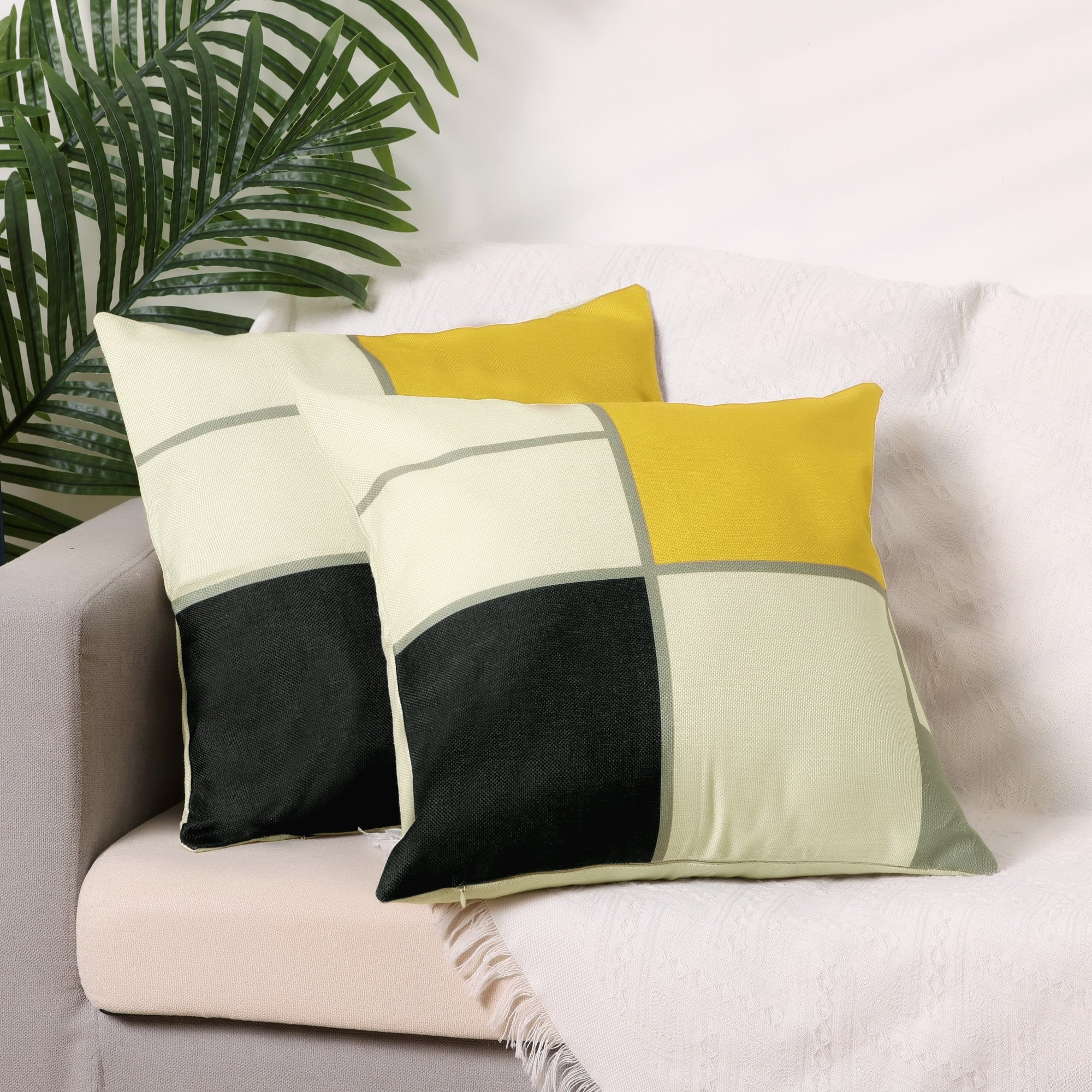 Set of 2 Printing Soft Throw Pillow Covers Invisible Zipper for Home Decor Bedroom