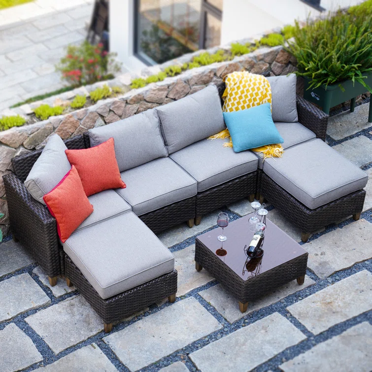 Melbourne 6 - Person Outdoor Seating Group with Cushions