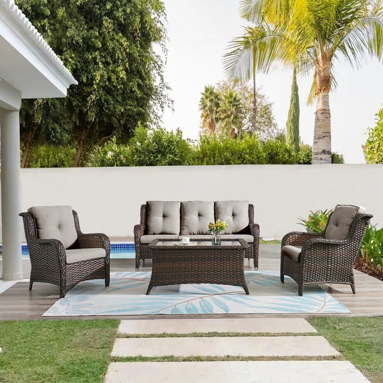 Carolina 5 - Person Outdoor Seating Group with Cushions