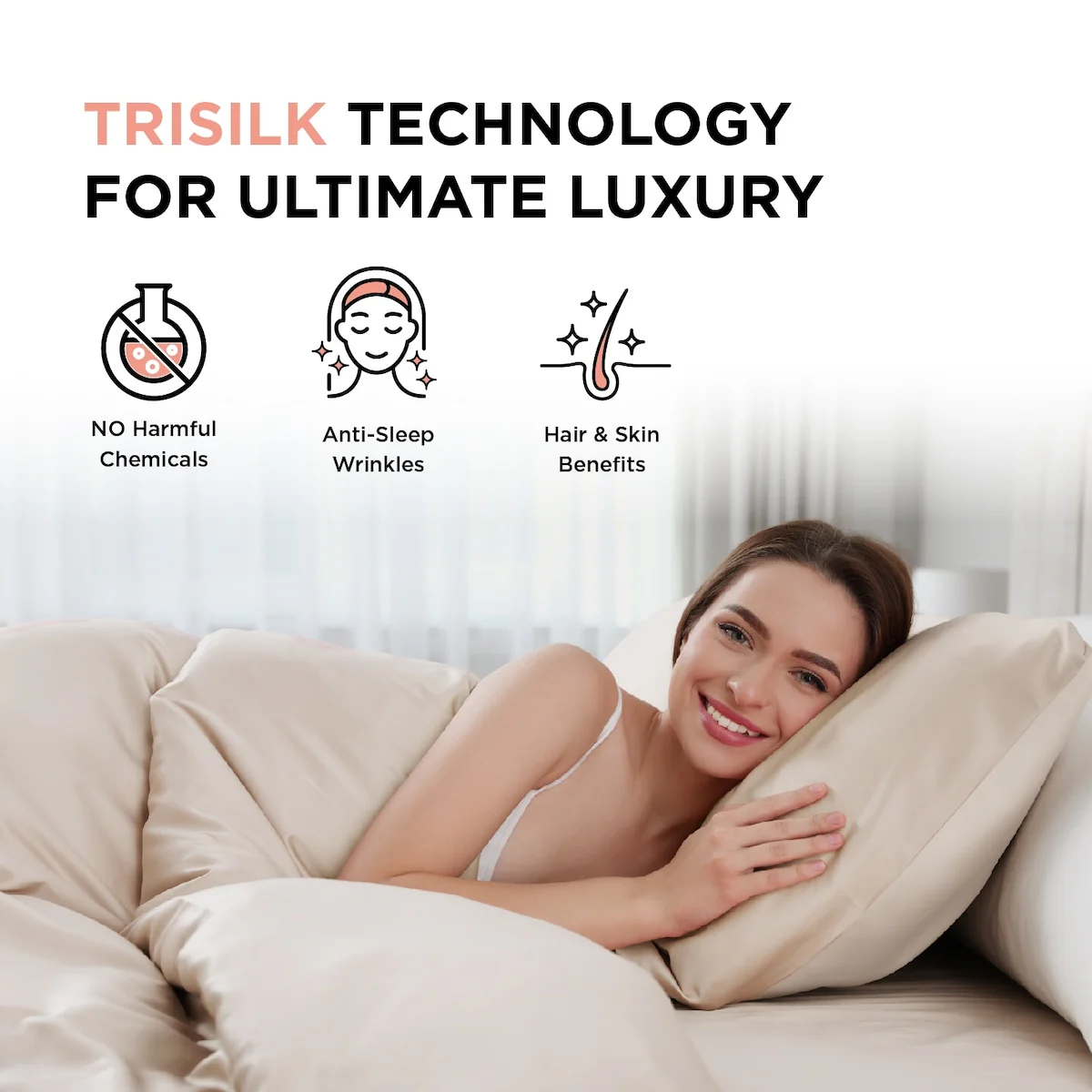 Discover NIGHT Trisilk Pillowcase - Luxury Mulberry Silk Pillow Covers for Skin and Hair