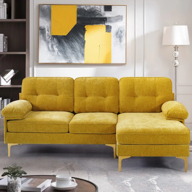 Rhylin 82.7'' Reversible Upholstered Sectional Sofa Chaise