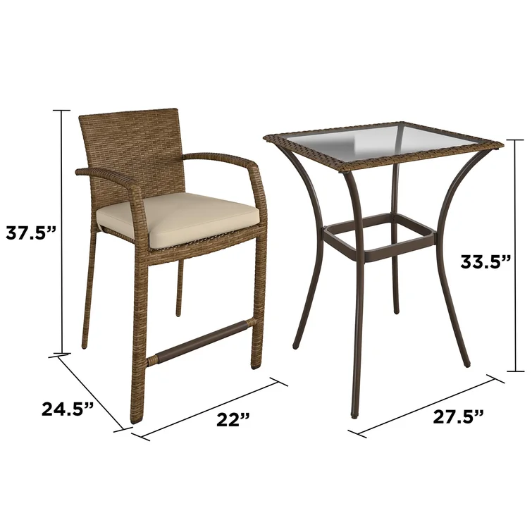 Brigid 2 - Person Square Outdoor Dining Set with Cushions