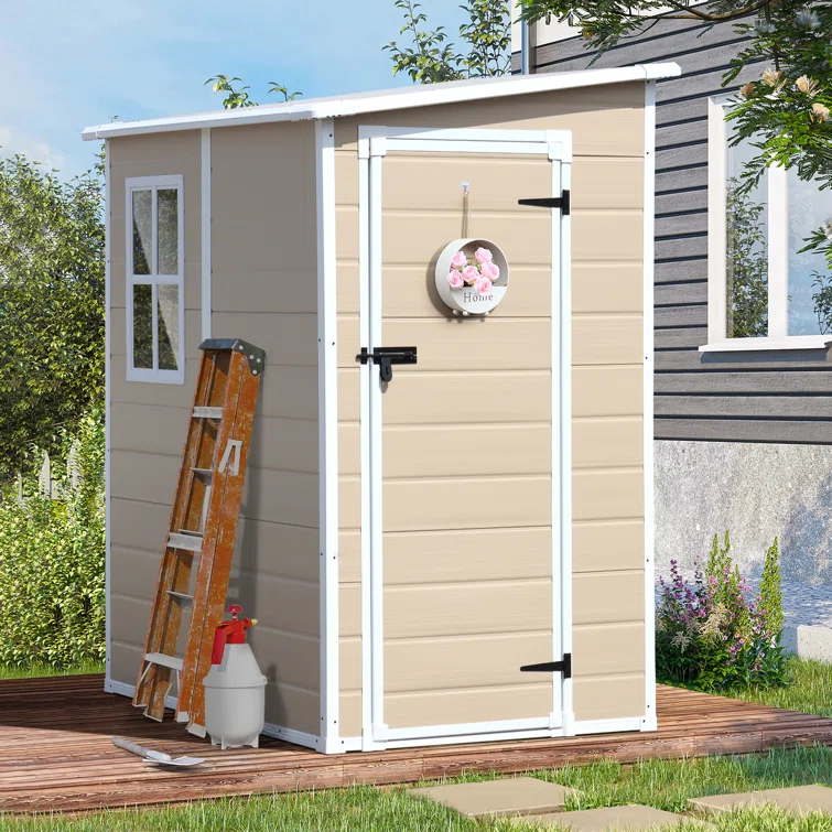 5 ft. W x 4 ft. D Resin Lean-to Storage Shed