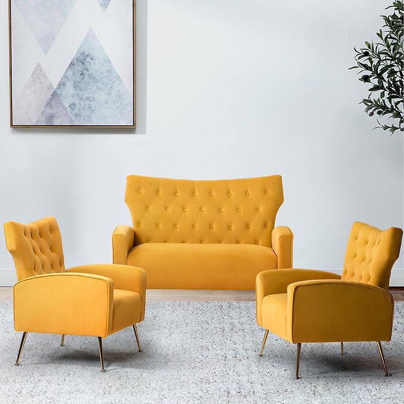 Amira Velvet 3-Piece Living Room Set