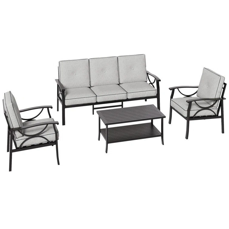Brandtley 5 - Person Outdoor Seating Group with Cushions