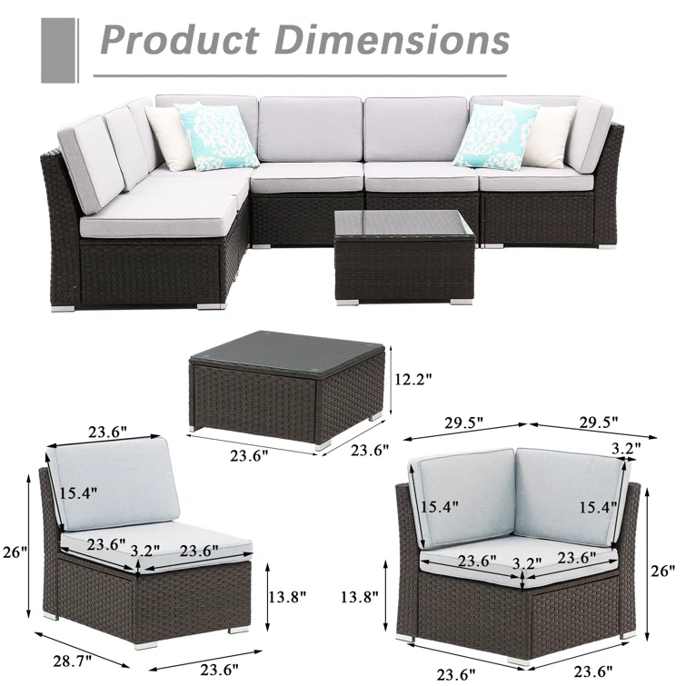 Sanae 6 - Person Outdoor Seating Group with Cushions