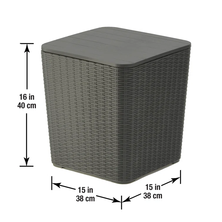 National Outdoor Living Arendal 11.35 Gallon Water Resistant Plastic Deck Box in Brown