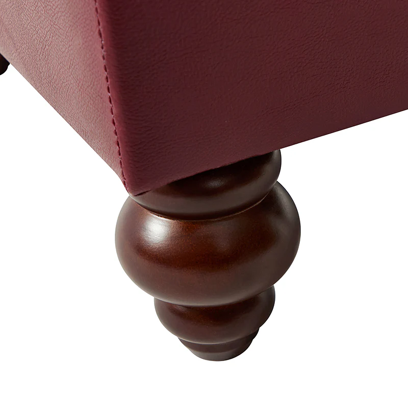 Basilio Contemporary Genuine Leather Ottoman for Living Room