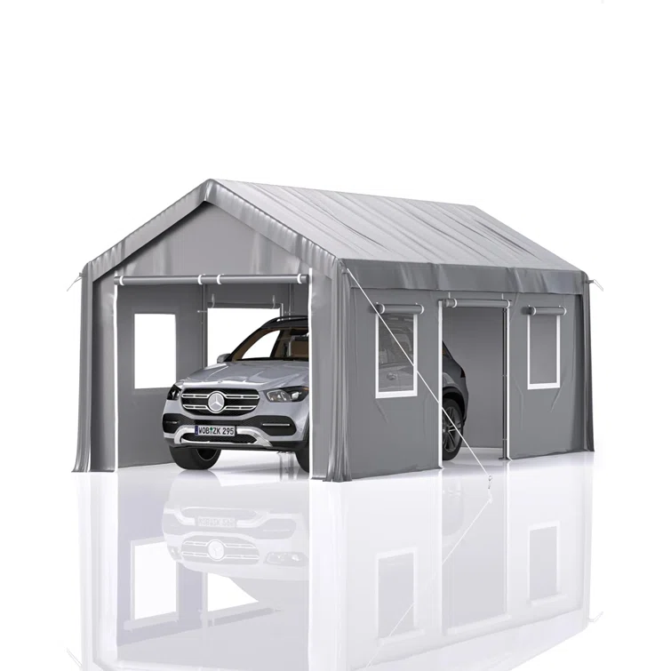 Portable Heavy Duty Canopy 10 ft. W x 20 ft. D Polypropylene Portable Garage Shed