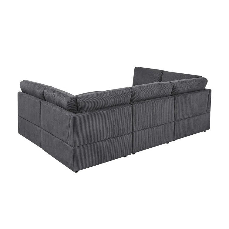 6 - Piece Corduroy Sectional