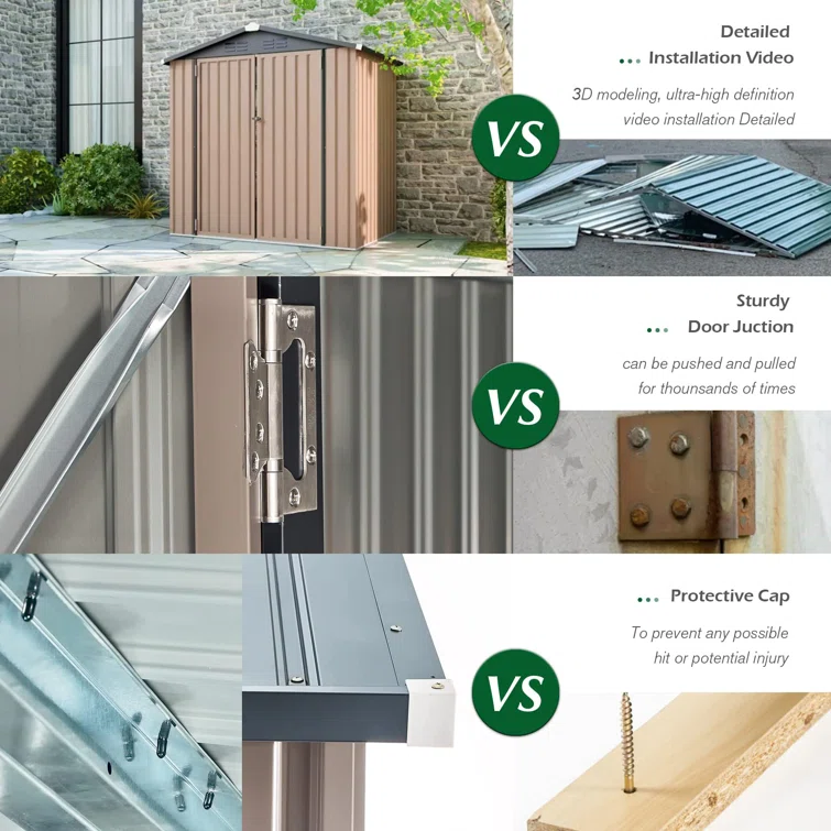 7 ft. W X 7 ft. D Galvanized Steel Storage Shed