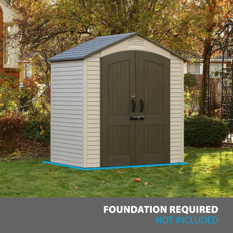 Lifetime 7 Ft. x 4.5 Ft. High-Density Polyethylene (Plastic) Outdoor Storage Shed with Steel-Reinforced Construction