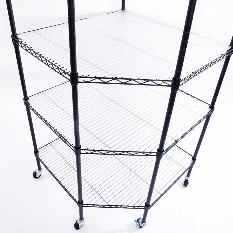 Wolfgram 27'' W Metal Height -Adjustable Shelving Unit with Wheels
