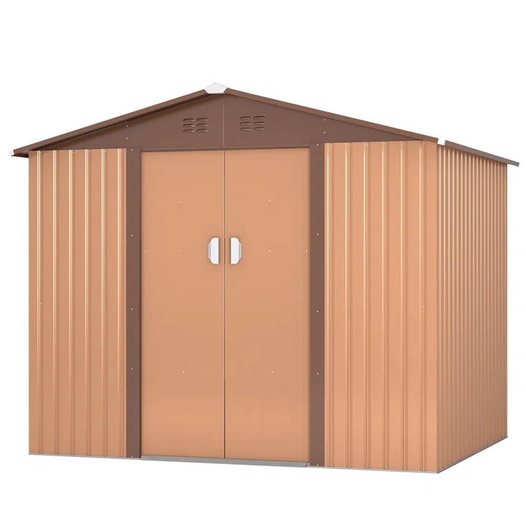 Outdoor 8 ft. W x 6 ft. D Metal Storage Shed