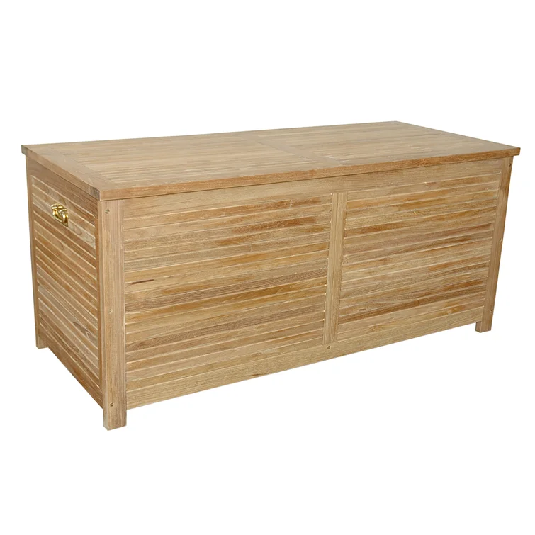 Anderson Teak Camrose 62'' W 60 Gallons Water Resistant Solid Wood Teak Deck Box in Brown