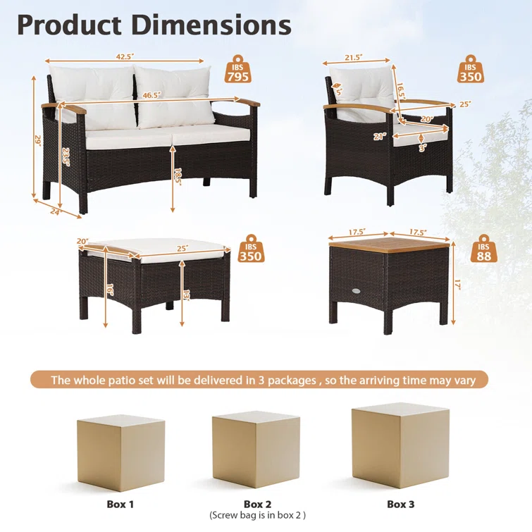 6 - Person Outdoor Seating Group with Cushions