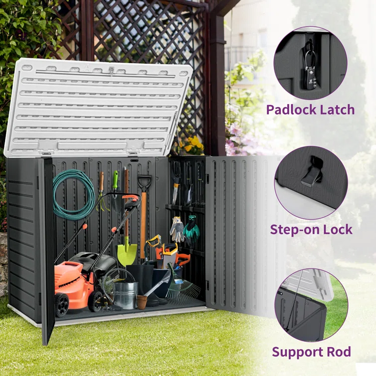 4.25 ft. W x 2.4 ft. D Resin Horizontal Storage Shed