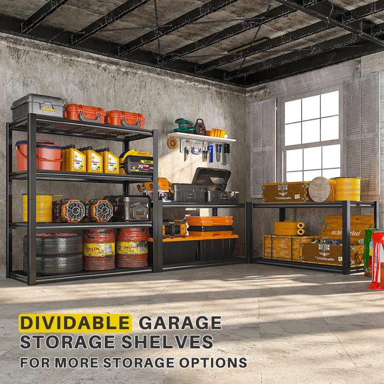 Lytarra Heavy Duty Garage Shelving Unit Storage Shelves for Garage Kitchen 4 Tiers