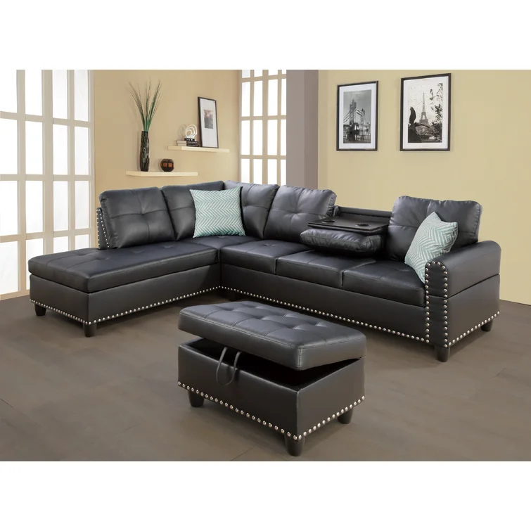 Alger 3 - Piece Faux Leather Sectional