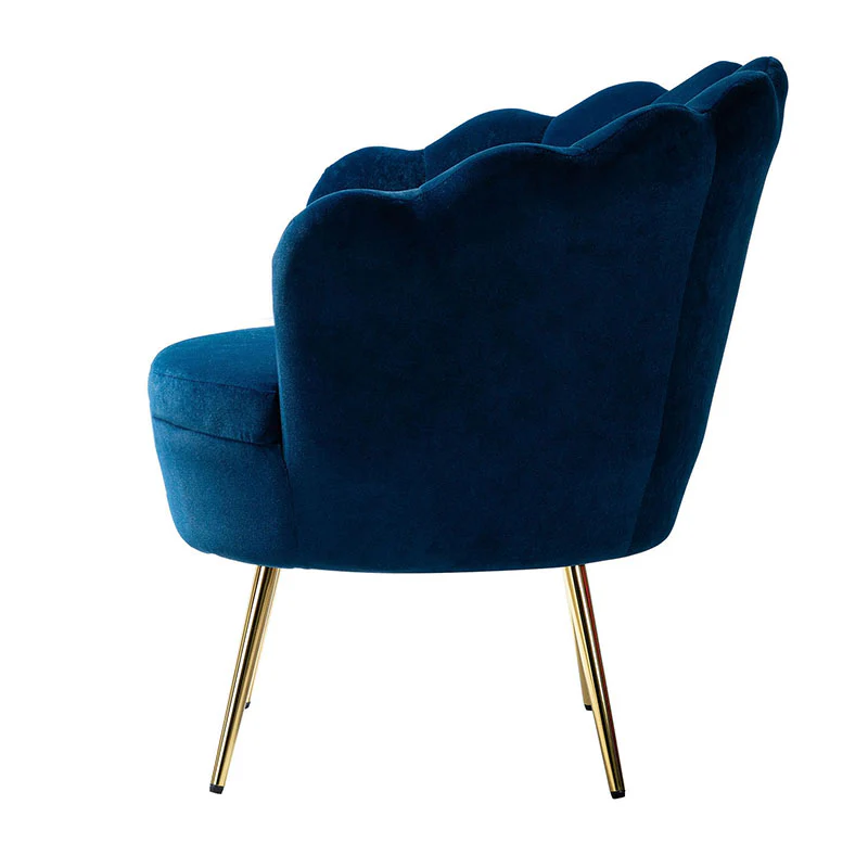 Evelia Velvet Scalloped Barrel Chair
