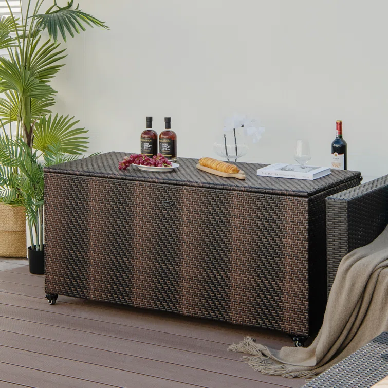 Costway 52'' W 96 Gallons Water Resistant Deck Box